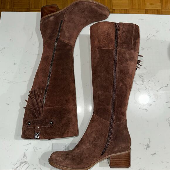 Naturalizer Women's Demi Wide-Calf Tall Zip-Up Boots Dark Brown Suede,Size 4,New - Picture 9 of 9